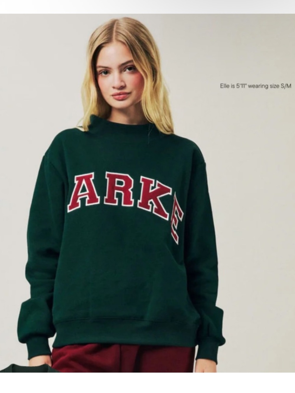 Parke Holiday Collection Varsity Mockneck Sweatshirt - Forest Green and Maroon
